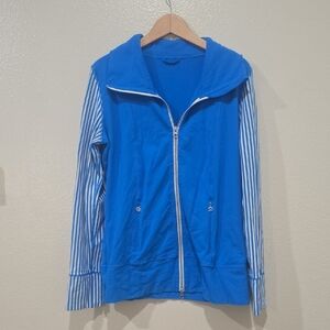 💙lululemon athletica Blue  Jacket with Striped Sleeves